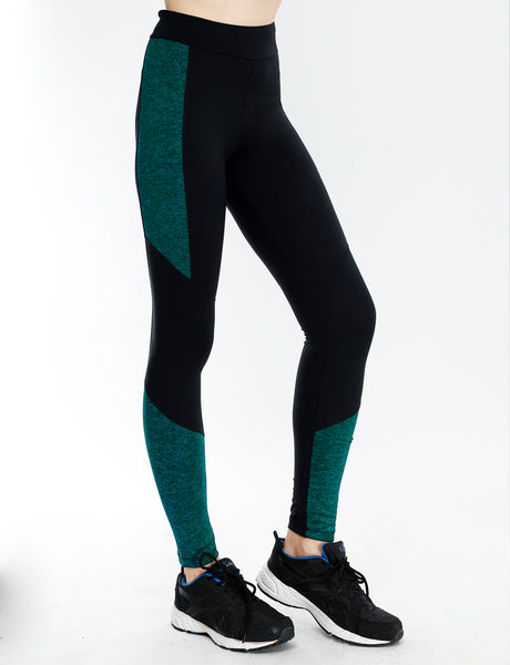 Black Green Texture Tights