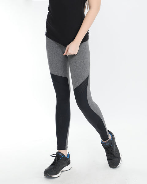 Grey Black Tights with Mesh Detail