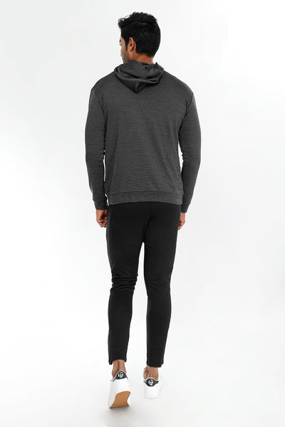 Charcoal Black Slim-Fit Trackpants