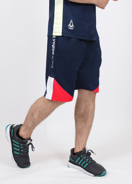 Navy Red & White Long Shorts