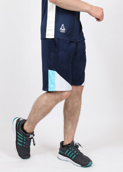 Navy Blue & White Long Shorts
