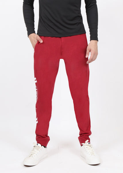 Dark Red Cotton Joggers