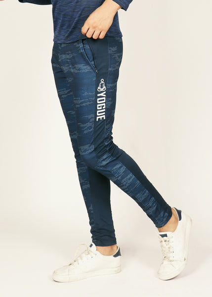 Navy MicroDots Men's Running Tights