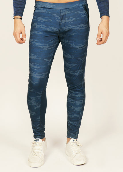 Navy MicroDots Men's Running Tights