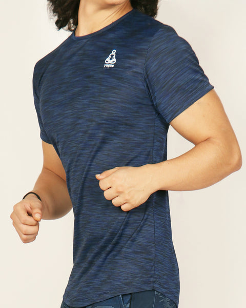 Dark Blue Texture Roundneck T-Shirt