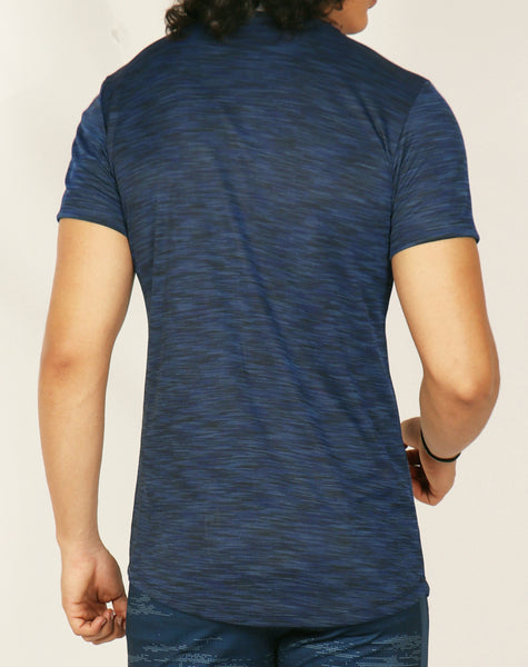 Dark Blue Texture Roundneck T-Shirt