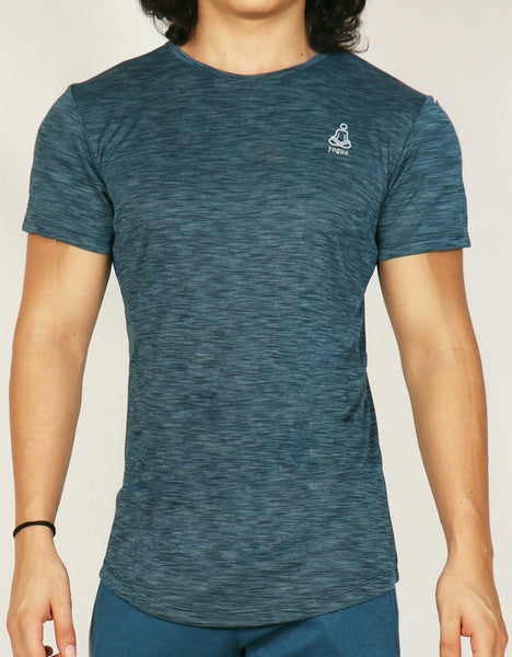 Teal Blue Texture Roundneck T-Shirt