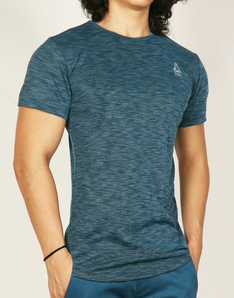 Teal Blue Texture Roundneck T-Shirt