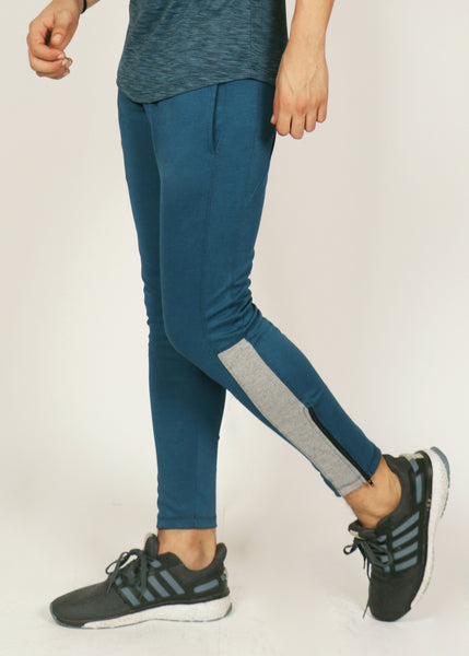 Teal Blue Slim-Fit Trackpants