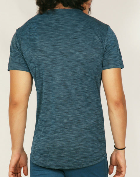 Teal Blue Texture Roundneck T-Shirt