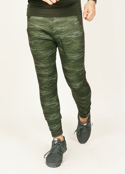 Army Green MicroDots Men's Running Tights