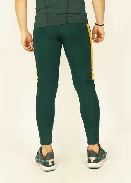 Green Yellow Men's Running Tights