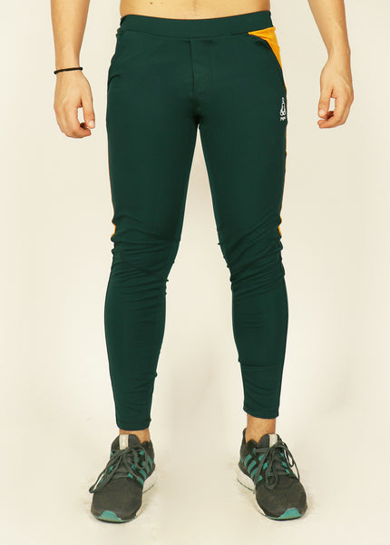 Green Yellow Men's Running Tights