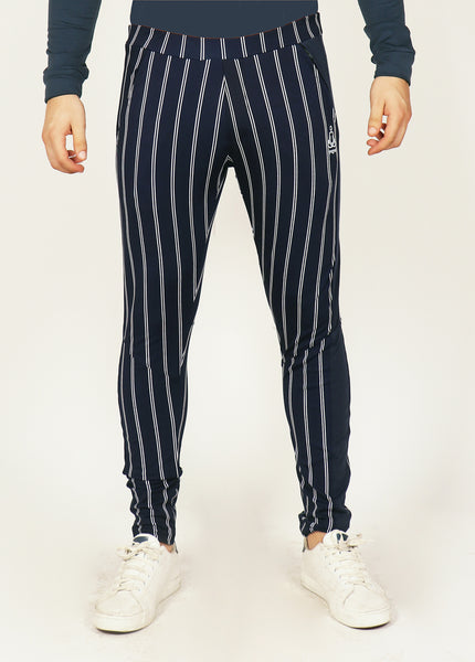 Navy PinStripes Men's Running Tights