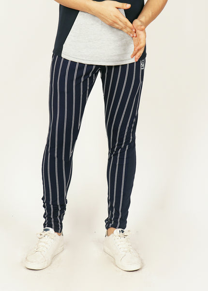 Navy PinStripes Men's Running Tights