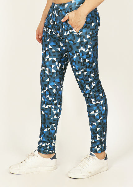 Blue Slim-Fit Trackpants - Tripping Triangles