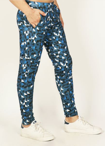 Blue Slim-Fit Trackpants - Tripping Triangles