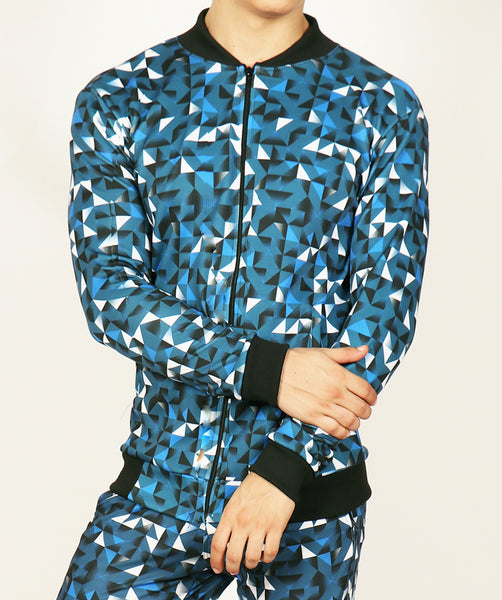 Blue Bomber Jacket - Tripping Triangles