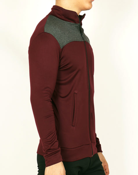 Wine Red & Grey Jacket