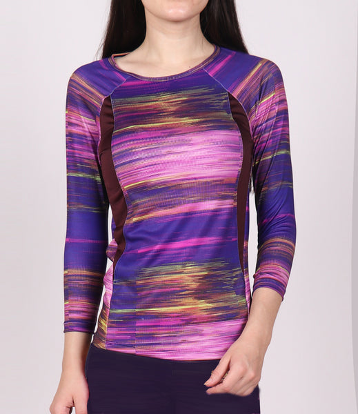 Lilac Texture Quarter Sleeves Top