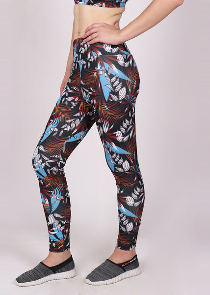 Turquoise Leaves Leggings