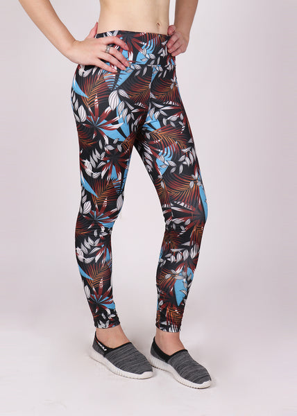 Turquoise Leaves Leggings