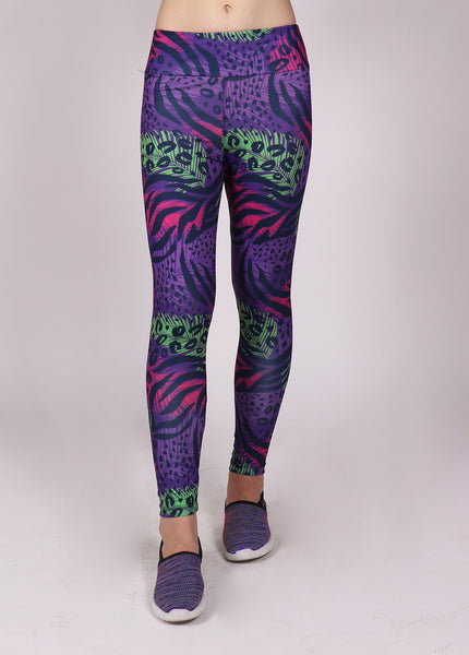 Purple Green Abstract Leggings
