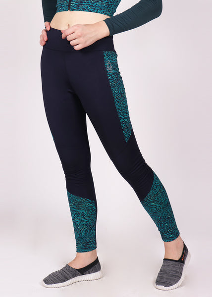 Shop The Look - Crop Zipper + Leggings - Navy Green Reflection