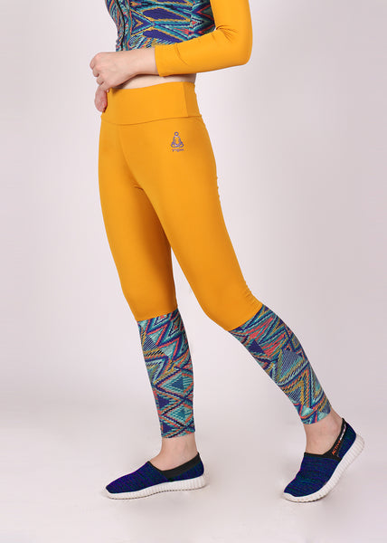 Yellow Zigzag  2Tone Tights