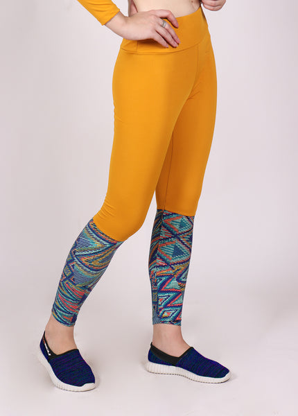 Yellow Zigzag  2Tone Tights