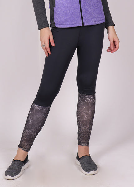 Charcoal Geometrical 2Tone Tights