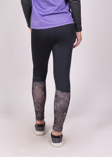 Charcoal Geometrical 2Tone Tights