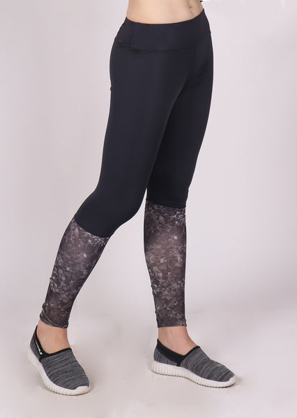 Charcoal Geometrical 2Tone Tights