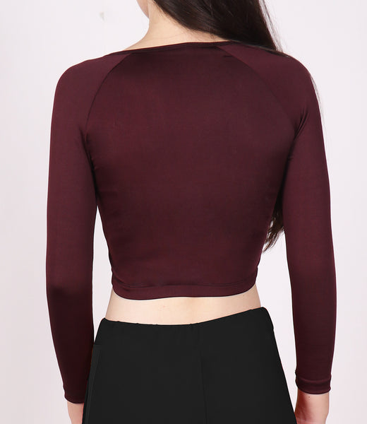 Wine Red Crop Zipper