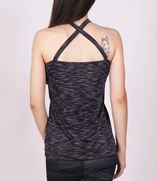 Black SpaceDyed Halter Tank Top