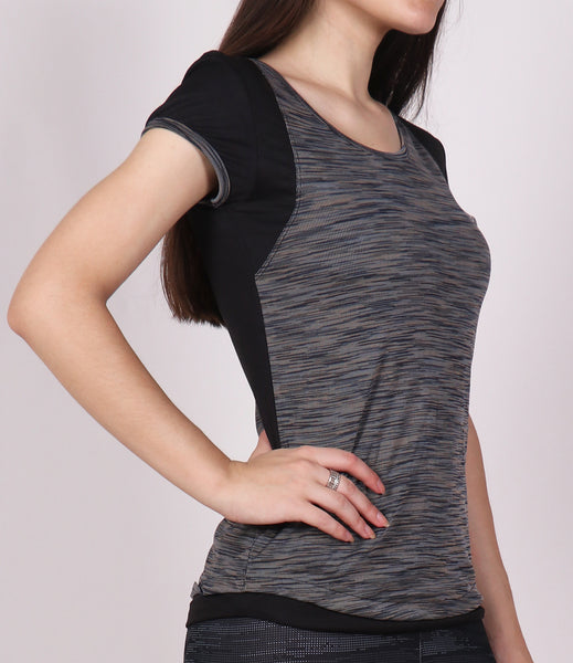 Grey Black Racerback T-Shirt
