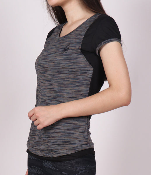 Grey Black Racerback T-Shirt