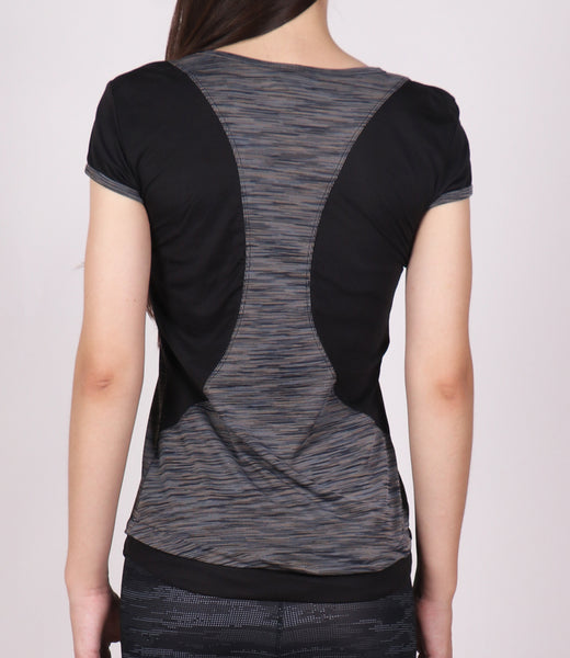 Grey Black Racerback T-Shirt