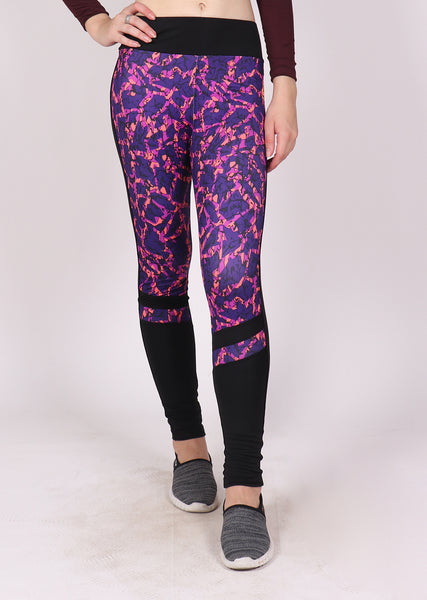 Purple Abstract Black Tights