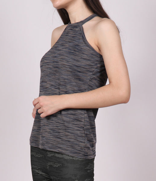 Grey Texture Halter Tank Top