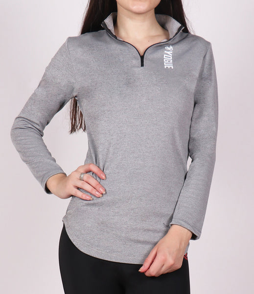 Light Grey Half Zipper Top