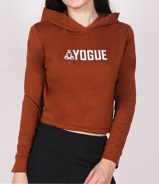 Rustic Brown Crop Hoodie