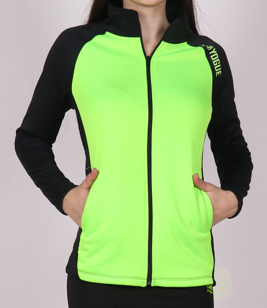 Neon Green & Black Slim Fit Jacket