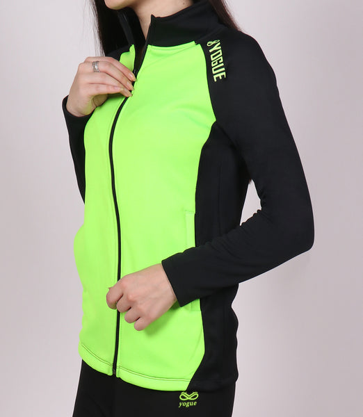 Neon Green & Black Slim Fit Jacket