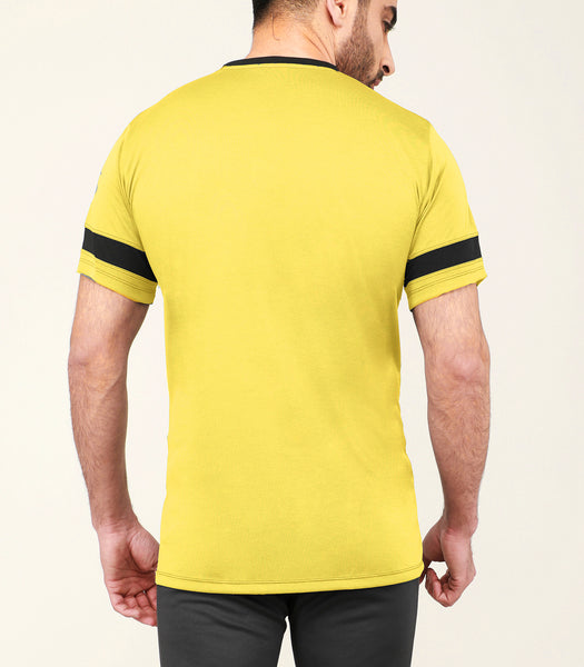 Yellow & Black Stripe V-Neck T-Shirt